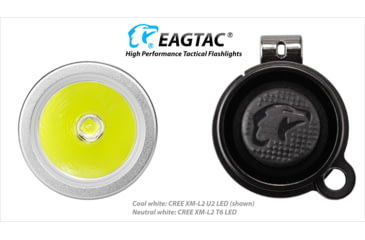 Image of EAGTAC P25LC2 Diffuser Flashlight, XM-L2 U2 NW w/ LEDarray LED, 1150lm w/ 475lm, Black, P25LC2-Diffuser-XML2-NW