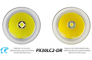 Image of EAGTAC PX30LC2-DR Flashlight, 219Ccri92 w/ LEDarray LED, 800lm w/ 550lm, Black, PX30LC2-Diffuser-219C-NW