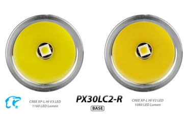 Image of EAGTAC PX30LC2-R Base Flashlight, Nichia 219C CRI92 4000K LED, 800lm, Black, PX30LC2R-219C-BASE-NW
