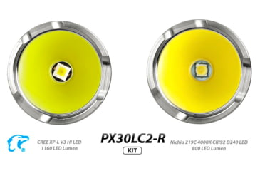 Image of EAGTAC PX30LC2-R Base Flashlight, Nichia 219C CRI92 4000K LED, 800lm, Black, PX30LC2R-219C-BASE-NW