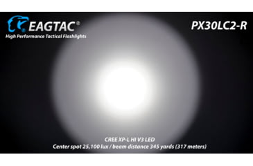 Image of EAGTAC PX30LC2-R Base Flashlight, Nichia 219C CRI92 4000K LED, 800lm, Black, PX30LC2R-219C-BASE-NW