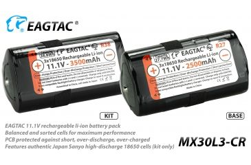 Image of Eagtac Rechargeable MX30L3C-R 6219C 4000K LED Flashlight, Black, Medium, MX30L3CR6*219C