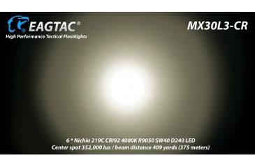 Image of Eagtac Rechargeable MX30L3C-R 6219C 4000K LED Flashlight Kit, Black, Medium, MX30L3CR6*219CKIT