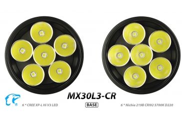 Image of Eagtac Rechargeable MX30L3C-R 6XPL HI 5250 Lumens LED Flashlight, Black, Medium, MX30L3CR6*XPLHI