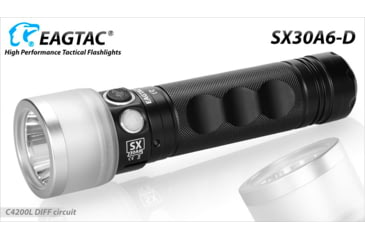Image of EAGTAC SX30A6-D Flashlight, XPL HI CW w/ LEDarray LED, 1405lm w/ 1040lm, Black, SX30A6D-XPLHI-CW