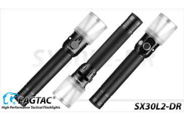 Image of EAGTAC SX30L2-DR Flashlight Kit, XPL HI CW w/ LEDarray LED, 1700lm w/ 940lm, Black, SX30L2-DR-XPLHI-KIT-CW