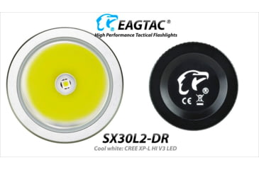 Image of EAGTAC SX30L2-DR Flashlight Kit, XPL HI CW w/ LEDarray LED, 1700lm w/ 940lm, Black, SX30L2-DR-XPLHI-KIT-CW