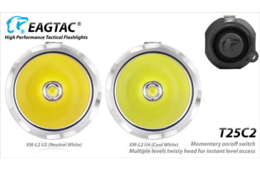 Image of EAGTAC T25C2 Flashlight Kit, XM-L2 U2 NW LED, 1180lm, Black, T25C2-XML2-KIT-NW