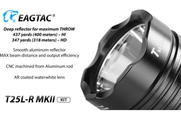 Image of EAGTAC T25L-R MKII Flashlight Kit, XHP35 HD CW LED, 2200lm, Black, Medium 4110