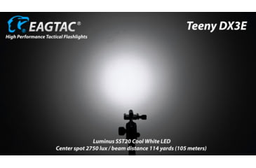Image of EAGTAC Teeny DX3E Flashlight, SST20 NW LED, 930lm, Black, Teeny DX3E-SST20-NCW