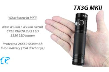 Image of EAGTAC TX3G MKII Base Flashlight, XHP70.2 CW LED, 3550lm, Black, Medium 4269