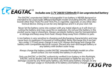 Image of EAGTAC TX3G Pro Flashlight, XHP70.2 CW LED, 2000lm, Black, TX3G-XHP702-PRO-CW