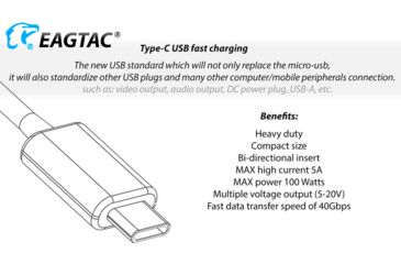 Image of EAGTAC TX3L BASE XJP35 HI CW, 2100 Lumen, USB Rechargeable, 18650 Led Flashlight, Black, Medium 4237