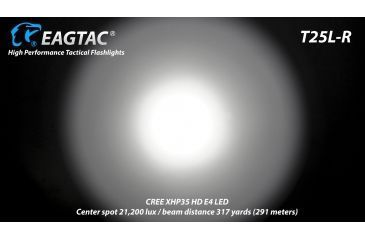 Image of Eagtac USB Rechargeable T25LR XHP35 HD 2000 Lumen Tactical Flashlight KIT, Black, Medium, 2917