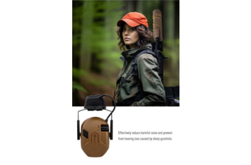 Image of Earmor Sport Shooting ElectronicEar Muffs w/ Foam Earpads, 22dB, Coyote Brown, M300A-CB