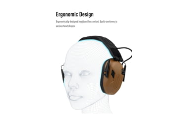 Image of Earmor Sport Shooting ElectronicEar Muffs w/ Foam Earpads, 22dB, Coyote Brown, M300A-CB