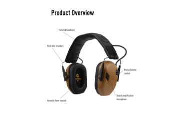 Image of Earmor Sport Shooting ElectronicEar Muffs w/ Foam Earpads, 22dB, Coyote Brown, M300A-CB