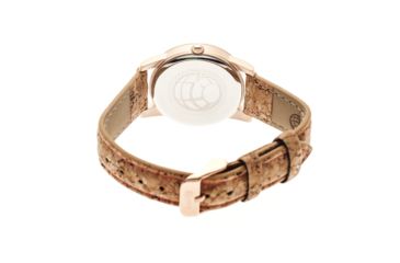 Image of Canopies Wood Watch,33mm,Red Dial,Khaki/Tan Leather Band