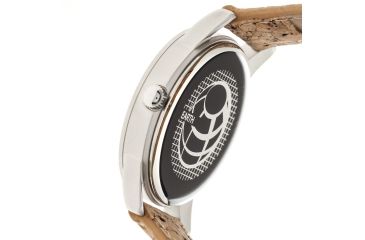 Image of Canopies Wood Watch,33mm,Red Dial,Khaki/Tan Leather Band