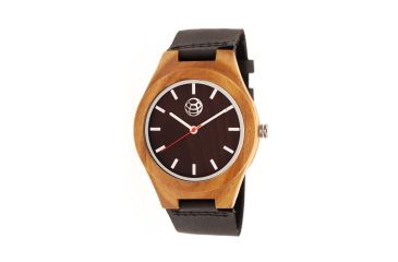 Image of Earth Wood Aztec Leather Strap Watch, Dark Brown, Standard ETHEW4102