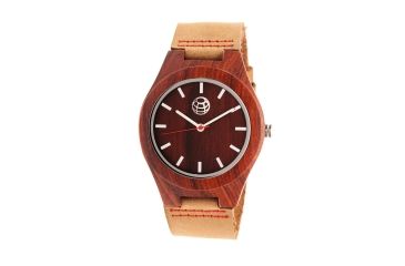 Image of Earth Wood Aztec Leather Strap Watch, Red, Standard ETHEW4103