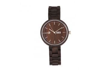 Image of Earth Wood Mimosa Bracelet Watch with Day/Date, Dark Brown, ETHEW5402