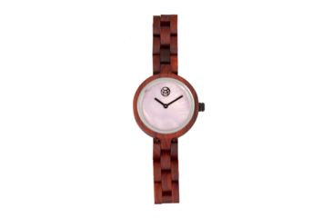 Image of Earth Wood Wisteria Mother-Of-Pearl Bracelet Watch, Red, ETHEW5603