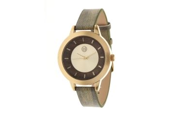 Image of Ladies Autumn Watch,40mm,Brushed Metal Gold Bezel,Olive Band