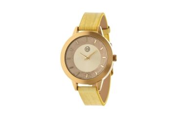 Image of Ladies Autumn Watch,40mm,Brushed Metal Gold Bezel,Yellow Band