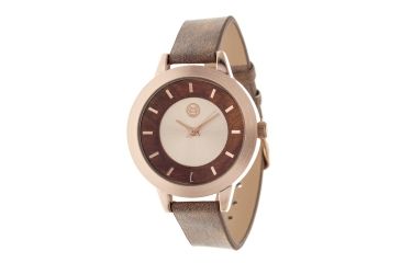 Image of Ladies Autumn Watch,40mm,Brushed Metal Rose Gold Bezel,Brown Band