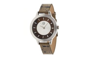 Image of Ladies Autumn Watch,40mm,Brushed Metal Silver Bezel,Dark Brown Band