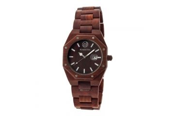 Image of Earth Medullary Ray Wooden Watch, Red, Unisex ETHEW1903