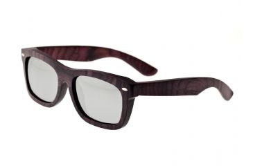 Image of Earth Portsmouth Bamboo Wood Sunglasses, Plum Stripe Wood ESG502BB