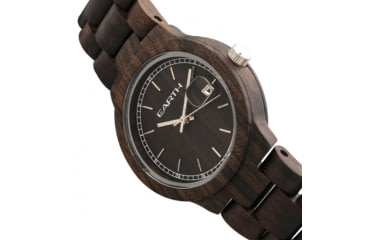 Image of Earth Wood Biscayne Bracelet Watch w/Date, Dark Brown, One Size, ETHEW4202