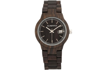 Image of Earth Wood Biscayne Bracelet Watch w/Date, Dark Brown, One Size, ETHEW4202