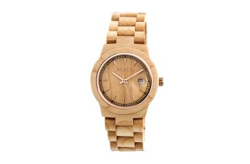Image of Earth Wood Biscayne Bracelet Watches w/Date, Khaki/Tan, One Size, ETHEW4201