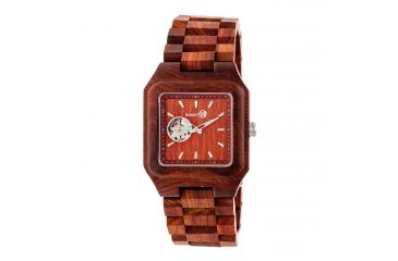 Image of Earth Wood Black Rock Automatic Bracelet Watch, Red ETHEW4403