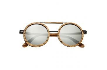Image of Earth Wood Bondi  w/Polarized Lenses, brown stripe  silver ESG003Z