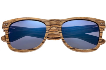 Image of Earth Wood Cape Cod Sunglasses, Zebrawood Frame, Blue Lens, Polarized, One Size, ESG060Z