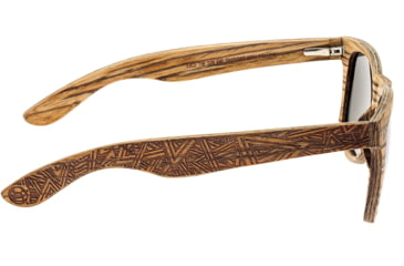 Image of Earth Wood Cape Cod Sunglasses, Zebrawood Frame, Blue Lens, Polarized, One Size, ESG060Z