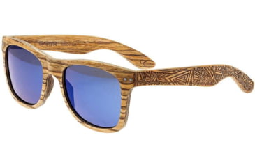 Image of Earth Wood Cape Cod Sunglasses, Zebrawood Frame, Blue Lens, Polarized, One Size, ESG060Z