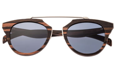Image of Earth Wood Ceira Polarized Sunglass, Brown Stripe/Black, One Size, ESG021BK