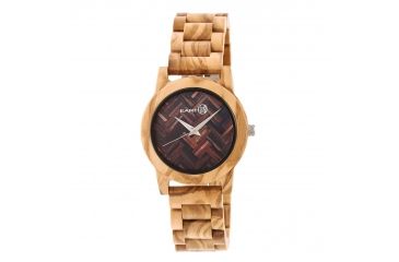 Image of Earth Wood Crown Bracelet Watch, Multicolor/Khaki/Tan ETHEW4501