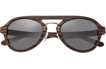 Image of Earth Wood Cruz Sunglasses, Brown Stripe Frame, Black Polarized Lenses, ESG023BK