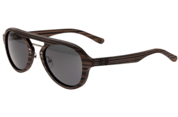 Image of Earth Wood Cruz Sunglasses, Brown Stripe Frame, Black Polarized Lenses, ESG023BK