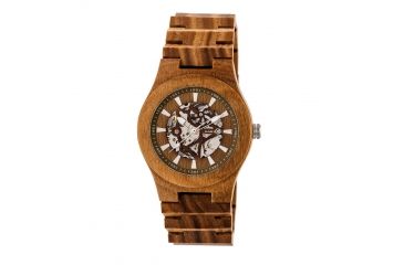 Image of Earth Wood Gobi Automatic Skeleton Bracelet Watch, Olive ETHEW4304