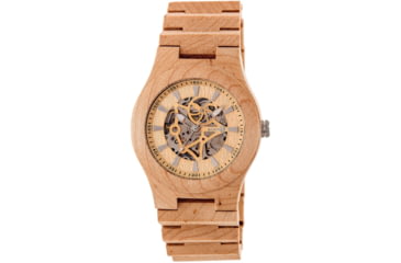 Image of Earth Wood Gobi Automatic Skeleton Bracelet Watch, Khaki/Tan, One Size, ETHEW4301