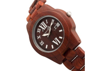 Image of Earth Wood Heartwood Bracelet Watch w/Date, Red, One Size, ETHEW1503