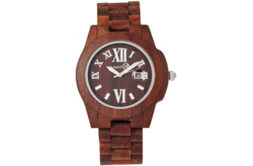 Image of Earth Wood Heartwood Bracelet Watch w/Date, Red, One Size, ETHEW1503