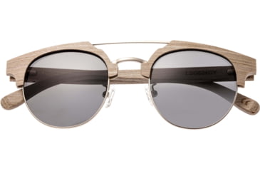 Image of Earth Wood Kai Polarized Sunglass, Beige/Silver, One Size, ESG024GY